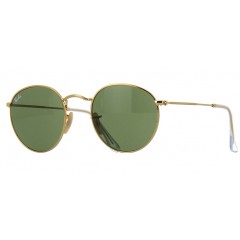 Ray Ban Round Metal Dourado Lente Verde G15